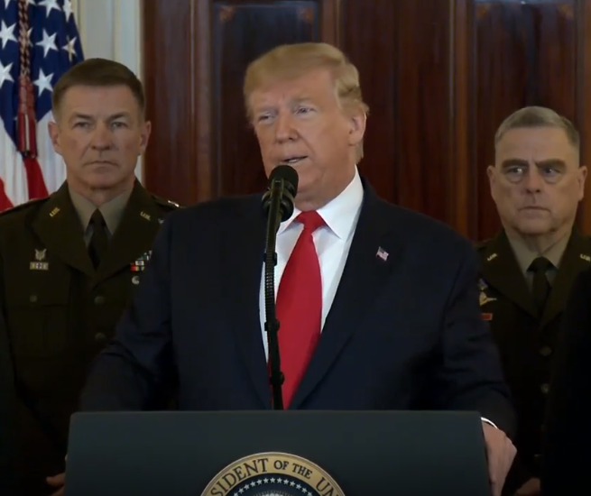 Trump: «No hubo ningún herido en el ataque, todos nuestros soldados están vivos»