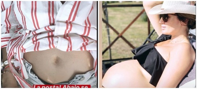 Paula Chaves mostró cómo crece su pancita: «El short no cierra