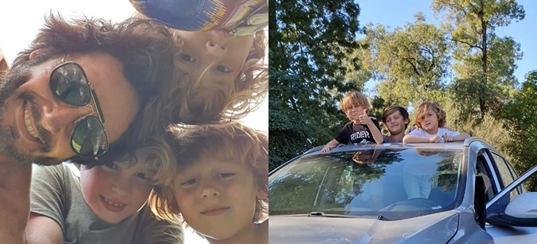 Toda la intimidad de las súper vacaciones de Benjamín Vicuña y sus tres hijos varones