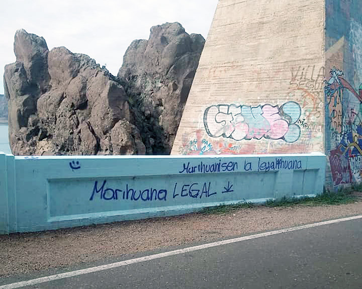 Malestar por nuevas  pintadas en cerros y el paredón de Valle Grande