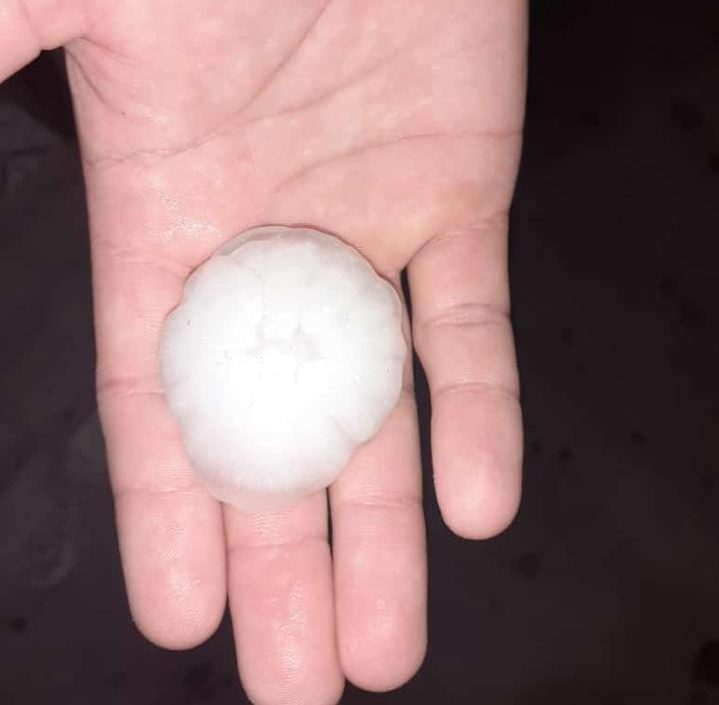 Granizo de gran tamaño afectó zonas cultivadas de Las Malvinas, Cañada Seca, Goudge y La Llave