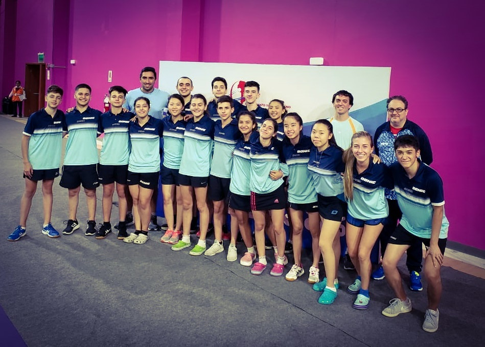 Con el entrenador Franco Piruzi, Argentina comenzó el Sudamericano de tenis de mesa