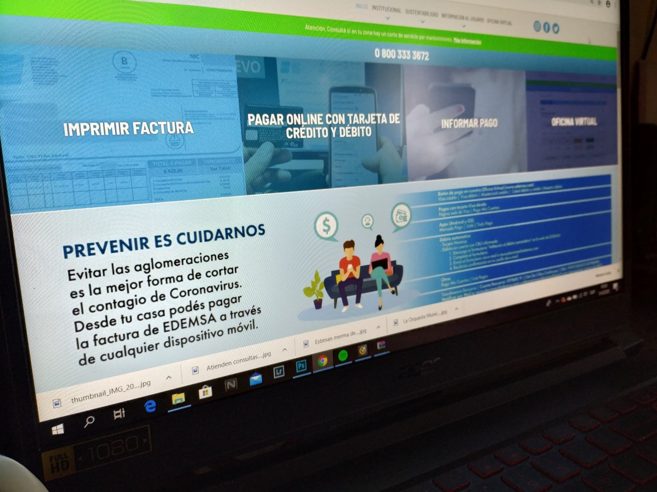 Edemsa pide que las gestiones se hagan en forma online