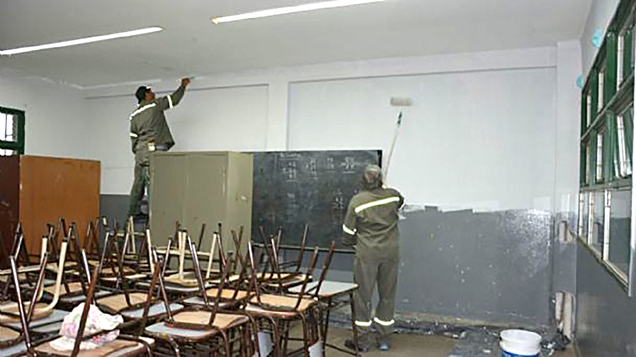 Avanzan reparaciones en 37  escuelas del Sur provincial