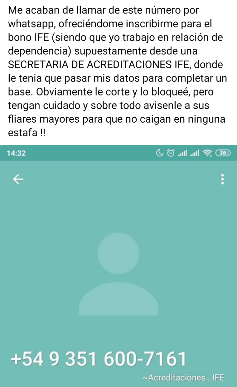 Desde Anses advirtieron por estafas con excusas como el IFE o la tarjeta alimentaria