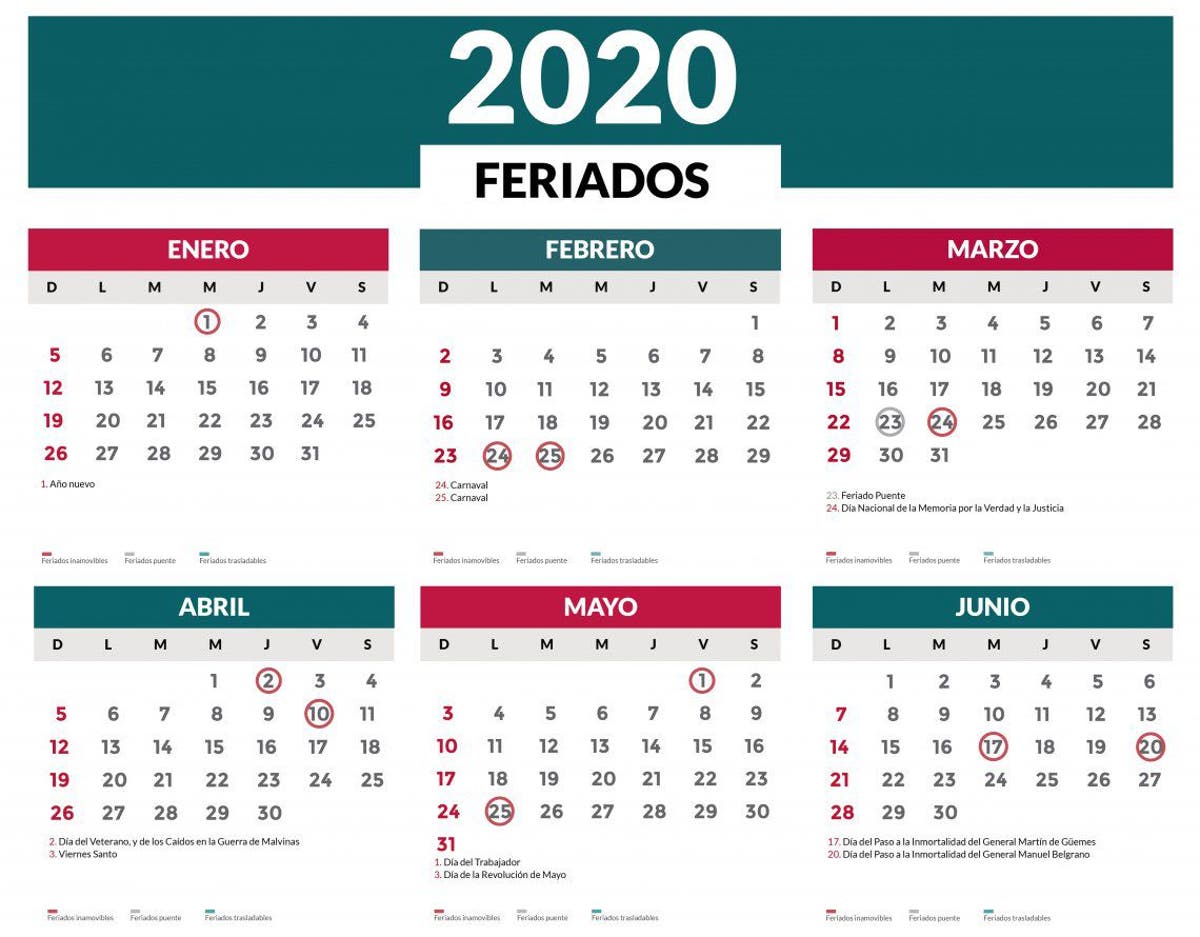 ¿Cuándo es el próximo feriado en 2020?