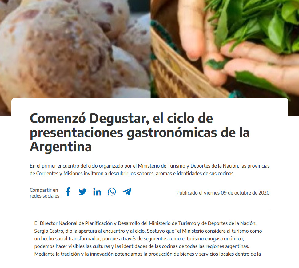 La gastronomía del Sur mendocino se hizo presente  en el ciclo nacional “DegustAr”