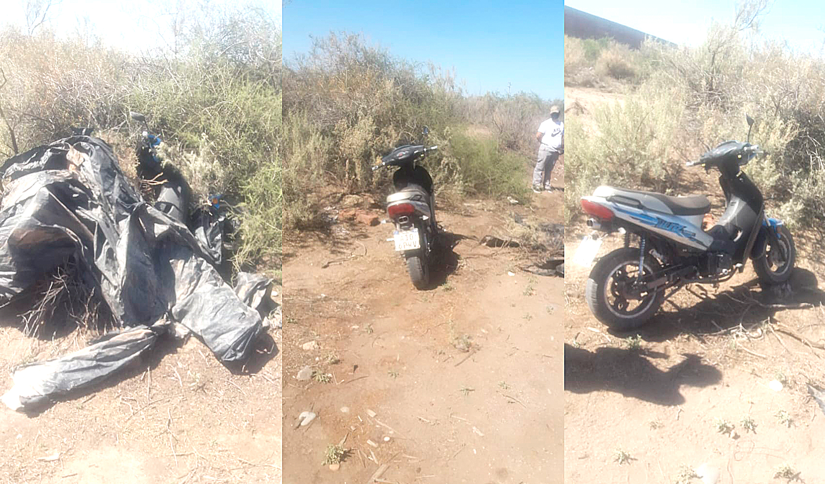 Rama Caída: la Policía  encontró una moto robada  debajo de unas bolsas