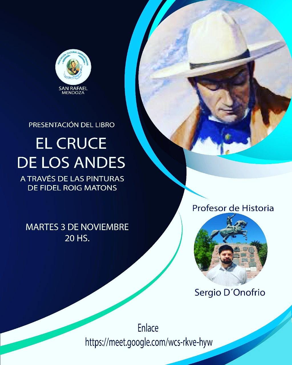 Se presentará el libro “El Cruce de los Andes a través de las pinturas de Fidel Roig Matóns”