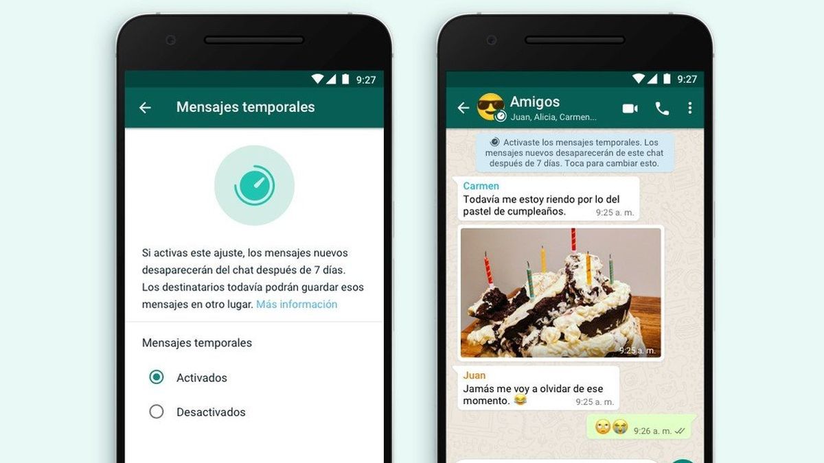 Los mensajes temporales llegaron a WhatsApp: cómo habilitarlos