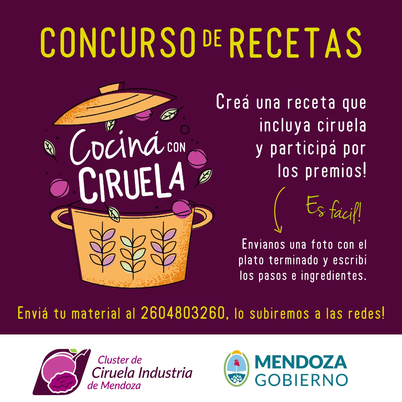 Invitan a participar del concurso “Cociná con Ciruela”