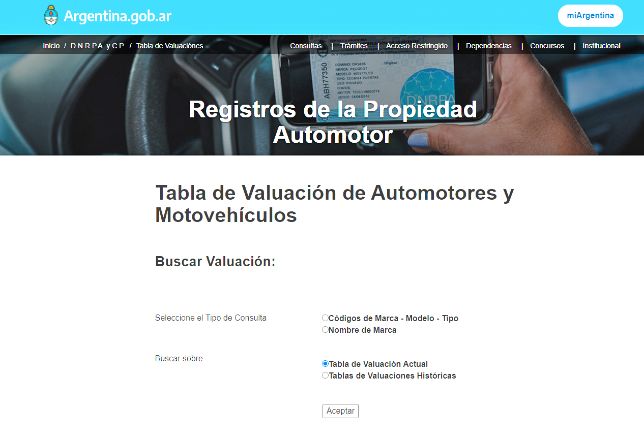 Cómo se sacan los valores  del Impuesto Automotor