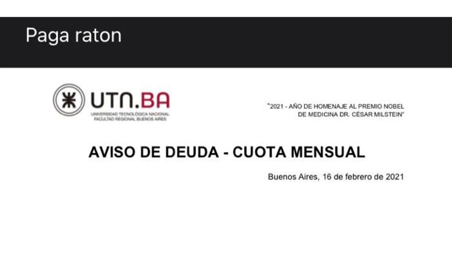 «Pagá ratón»: el insólito mail de una universidad para reclamar cuotas adeudadas
