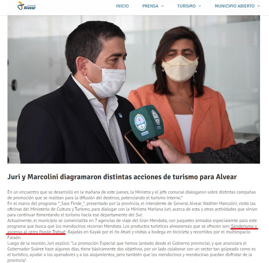 General Alvear: promocionan como destino turístico  un cerro ubicado en Las Malvinas