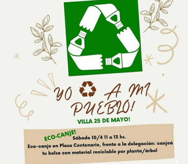 Hoy en la Villa 25 de Mayo intercambiarán  arbolitos por basura reciclada