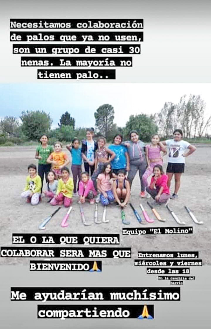 Un club de hockey social solicita la colaboración  de “palos” para  poder jugar