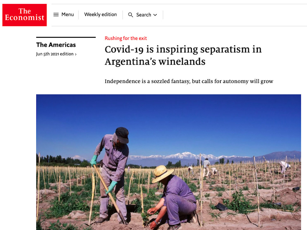 The Economist reflejó el «sueño» independentista de Mendoza