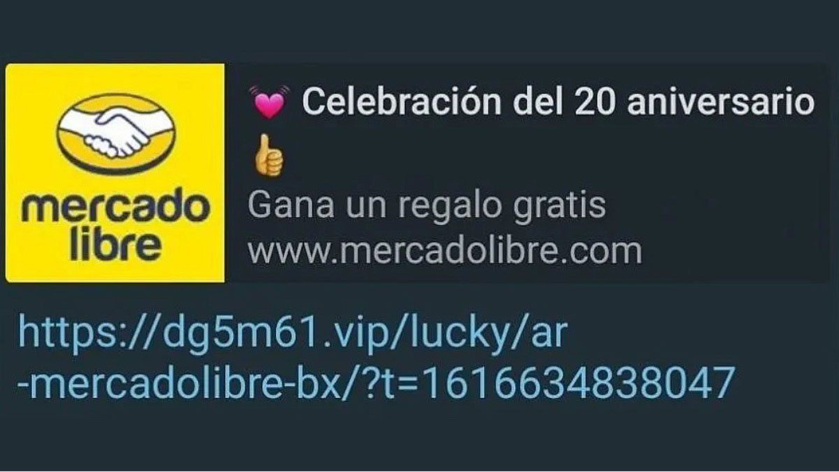 Estafa por WhastApp: el falso mensaje viral que ofrece productos gratis por el aniversario de Mercado Libre