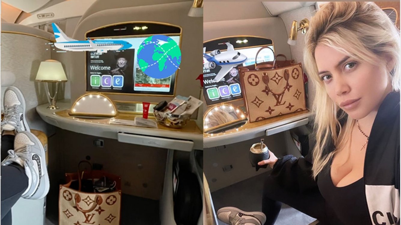 Wanda Nara compartió inéditas fotos de cómo son sus viajes en avión privado: «¡Nos vamos!»
