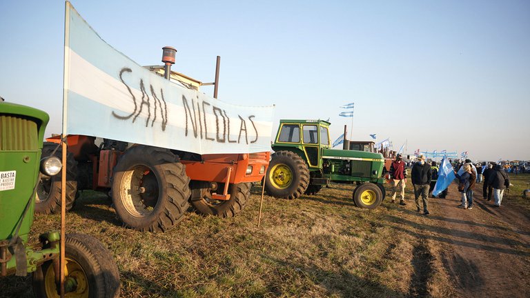 Comenzó la protesta del campo contra el Gobierno: productores de todo el país se concentran en San Nicolás