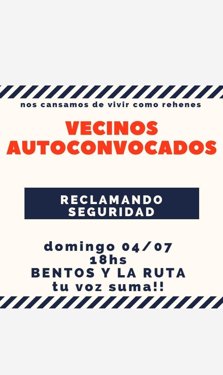 Vecinos autoconvocados de Las Paredes reclamarán por mayor seguridad