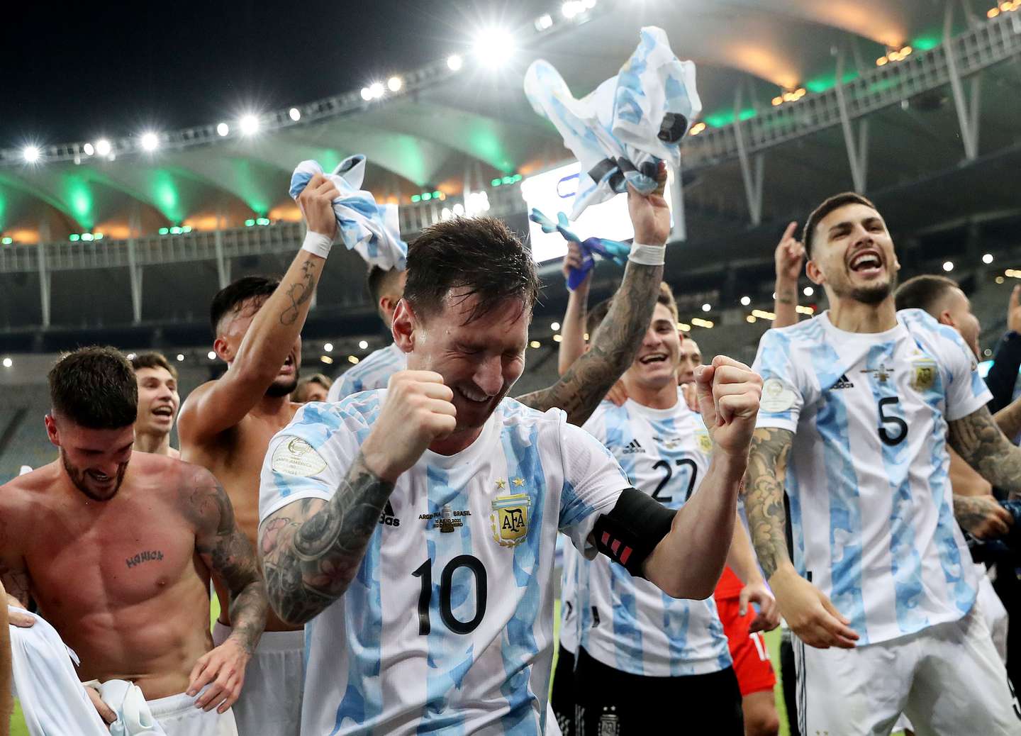 La Selección argentina llegó al país con la Copa América y se prepara para seguir con los festejos en el predio de Ezeiza
