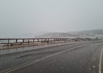 Potrerillos amaneció este lunes con nevada
