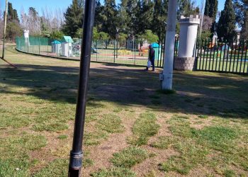 Más vandalismo: Dejaron a oscuras a un sector del parque Yrigoyen