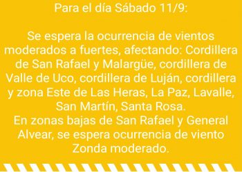 Alerta naranja por Zonda fuerte en algunos sectores de la provincia: cuándo bajará al llano