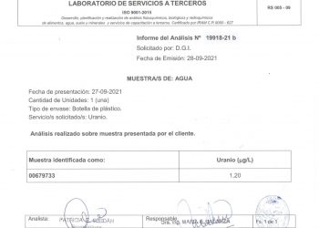 Se confirmó que no está afectada por uranio la calidad del agua en el río Diamante