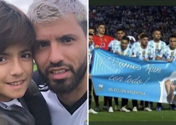 El tierno gesto de Benjamín Agüero tras la ausencia de su papá en el partido de Argentina contra Brasil