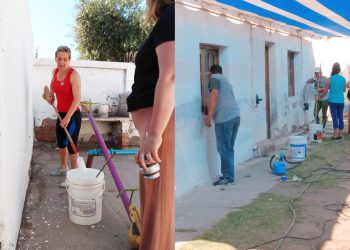 Un CENS y la UMAR colaboraron para mejorar el patio del jardín maternal de Cañada Seca