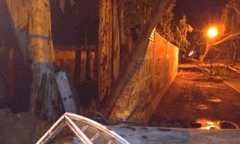 La Tormenta azotó y desplomó una parte del Estadio de Atlético Palmira