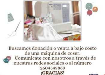 Desde Cáritas piden ayuda con una máquina de coser para un taller de La Pichana