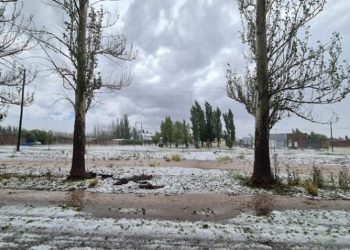 Tormenta del miércoles: El Sosneado sufrió una fuerte caída de granizo