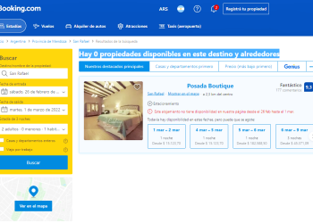 Booking ya no tiene lugar para alojamientoen San Rafael en el feriado