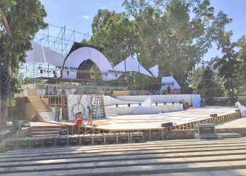 Fiesta Departamental de la Vendimia: en dos semanas se armó el escenario