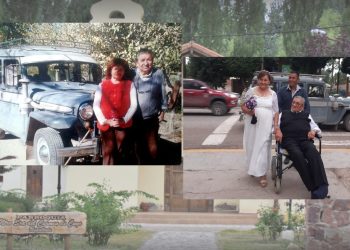 Se volvieron a casar después de 50 años y llegaron a la iglesia en la Estanciera familiar
