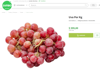 El kilo de uva se vende a 85 pesos enSan Rafael y a partir de 350 en Buenos Aires