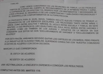 Polémica por un jardín de infantes que quiere quitar los carteles y que no haya más baños separados por género