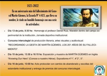 La Escuela de La Llave prepara una semana de homenajes para Martín Güemes