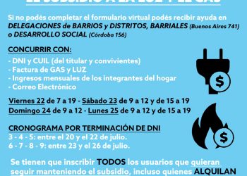 El Municipio de San Rafael ayudará a inscribirse al  subsidio de tarifas de luz y gas