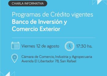El Banco de Inversión  y Comercio Exterior dará una capacitación en San Rafael
