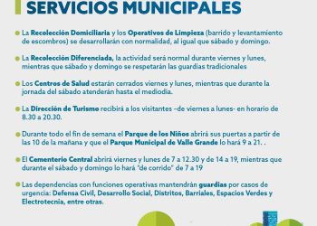 Fin de semana largo: Así funcionarán los servicios municipales
