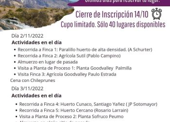 Desde el cluster de Ciruela  Industria han organizado un viaje a Chile para relacionarse con productores trasandinos