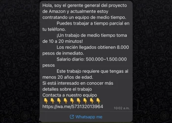 WhatsApp: ciberdelincuentes están usando a Amazon para estafar ofreciendo un supuesto trabajo