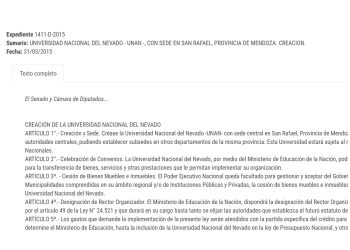 Pese a los proyectos de nuevas  casas de estudio no hay avance sobre la “Universidad de El Nevado”