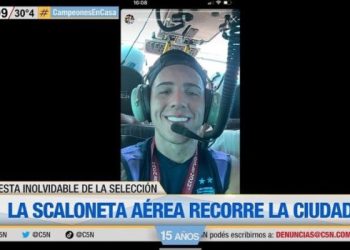 Enzo Fernández subió una foto del regreso en helicóptero al predio de la AFA