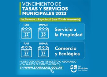 Se encuentran disponibles los boletos  de las tasas municipales 2023