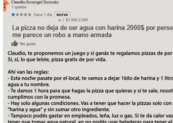 Una pizzería  le propuso un inusual juego a un cliente enojado: “Si ganás, te regalamos pizzas de por vida”